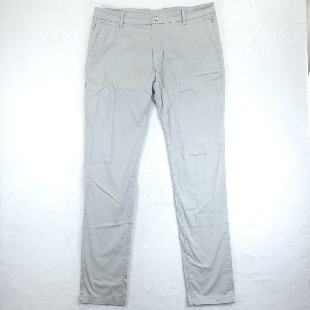 Birddogs Pants Men 36x36 Light Gray Boom For Your Boomstick Chino Stretch Lined
